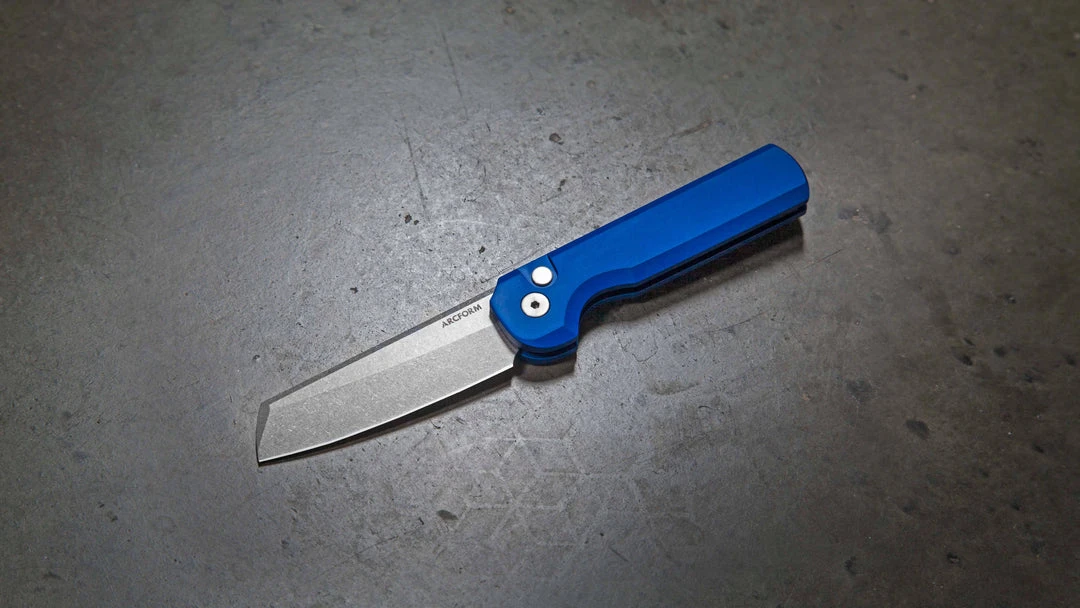 Brand new π Arcform Blue Slimfoot ARC-061 Auto Knife Stonewash 3.1" 154CM (USA) π― 3 Arcform Blue Slimfoot ARC-061 Auto Knife Stonewash 3.1" 154CM (USA)