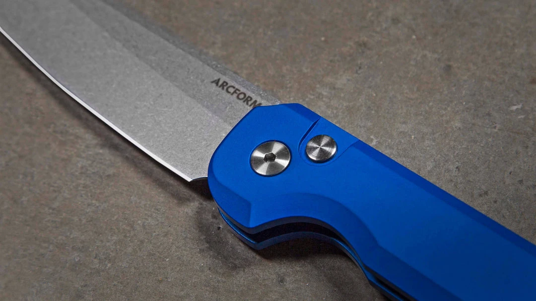 Brand new π Arcform Blue Slimfoot ARC-061 Auto Knife Stonewash 3.1" 154CM (USA) π― 6 Arcform Blue Slimfoot ARC-061 Auto Knife Stonewash 3.1" 154CM (USA)