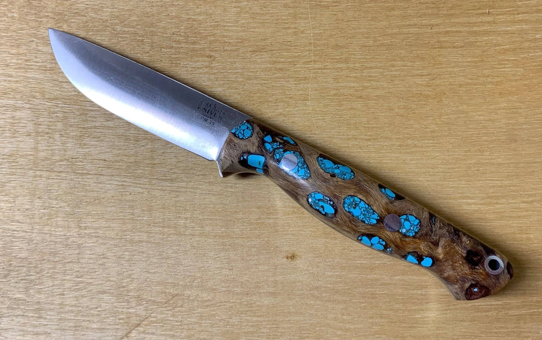 Outlet π BARK RIVER KNIVES Bark River Gunny CPM 3V Knife Cholla Cactus W/ Turquoise - Gray Liners - Rampless #2 π 3 BARK RIVER KNIVES Bark River Gunny CPM 3V Knife Cholla Cactus W/ Turquoise - Gray Liners - Rampless #2