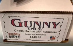 Outlet π BARK RIVER KNIVES Bark River Gunny CPM 3V Knife Cholla Cactus W/ Turquoise - Gray Liners - Rampless #2 π 13 BARK RIVER KNIVES Bark River Gunny CPM 3V Knife Cholla Cactus W/ Turquoise - Gray Liners - Rampless #2