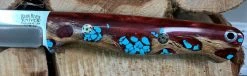 BARK RIVER KNIVES Bark River Gunny CPM 3V Knife - Red Cholla Cactus With Turquoise - Gray Liners - Rampless