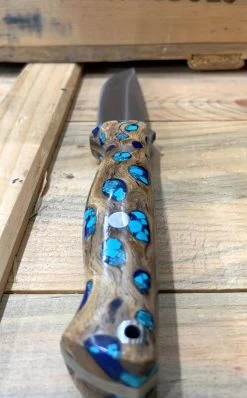 BARK RIVER KNIVES Bark River Gunny CPM 3V Knife W/ Blue Cholla Cactus - Turquoise