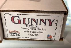 BARK RIVER KNIVES Bark River Gunny CPM 3V Knife W/ Blue Cholla Cactus - Turquoise