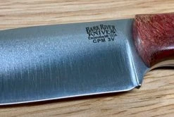 BARK RIVER KNIVES Bark River Mini-Aurora CPM 3V Knife Red & Natural #3 Elder Burl (USA)