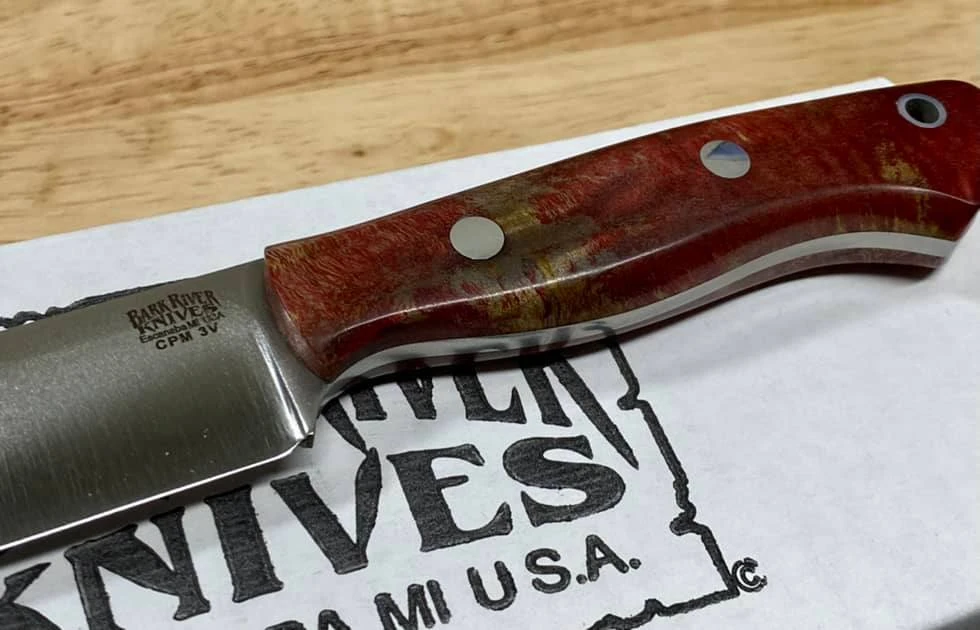 Best Pirce π BARK RIVER KNIVES Bark River Mini-Aurora CPM 3V Knife Red & Natural #3 Elder Burl (USA) π 8 BARK RIVER KNIVES Bark River Mini-Aurora CPM 3V Knife Red & Natural #3 Elder Burl (USA)