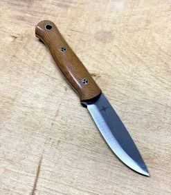 BARK RIVER KNIVES Bark River Ultralite Bushcrafter CPM 3V Natural Micarta - Black Liners - Mosaic Pins