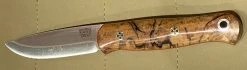 BARK RIVER KNIVES Bark River Ultralite Bushcrafter CPM 3V Spalted Maple Burl - Red Liners - Mosaic Pins
