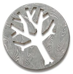 Boker 150004 Damascus Trolley Coin With Keychain