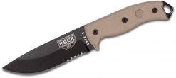 All Knife Brands ESEE 5 Partially Serrated Edge, Tan Micarta Handles, Black Sheath ESEE-5S-E