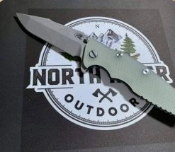 RICK HINDERER All Knife Brands Hinderer Eklipse Harpoon Spanto Knife Working Finish Blue/Translucent Green G10 3.5