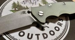 RICK HINDERER All Knife Brands Hinderer Eklipse Harpoon Spanto Knife Working Finish Blue/Translucent Green G10 3.5"