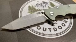 RICK HINDERER All Knife Brands Hinderer Eklipse Harpoon Spanto Knife Working Finish Blue/Translucent Green G10 3.5