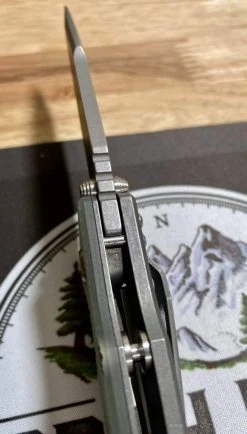 RICK HINDERER All Knife Brands Hinderer Eklipse Harpoon Spanto Knife Working Finish Blue/Translucent Green G10 3.5