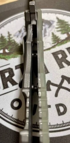 RICK HINDERER All Knife Brands Hinderer Eklipse Harpoon Spanto Knife Working Finish Blue/Translucent Green G10 3.5