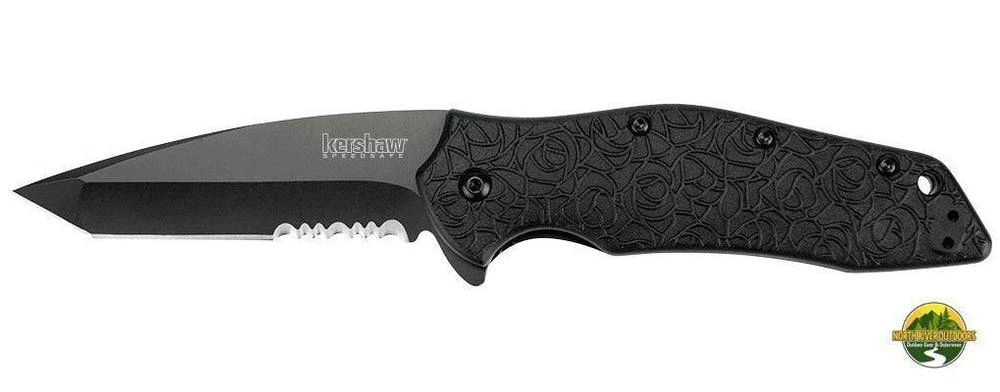 Cheapest ๐ Kershaw Knives Kershaw 1835TBLKST Kuro Assisted 3-1/8" Combo Blade ๐งจ 3 Kershaw Knives Kershaw 1835TBLKST Kuro Assisted 3-1/8" Combo Blade