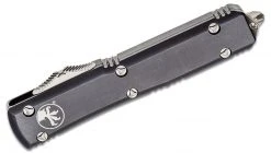 Microtech 121-10 Ultratech Auto S/E Knife 3.46" Stonewashed Plain Blade, Black Aluminum Handles All Knife Brands