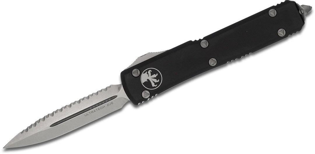 Budget ⌛ Microtech 122-12 Ultratech Auto Stonewashed Plain/Full Serrated D/E ⭐ 3 Microtech 122-12 Ultratech Auto Stonewashed Plain/Full Serrated D/E