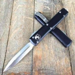 Budget ⭐ All Knife Brands Microtech 122-4 Ultratech Auto OTF Knife 3.46" Satin Double Edge Knife, Aluminum Handles ✔️ 14 All Knife Brands Microtech 122-4 Ultratech Auto OTF Knife 3.46