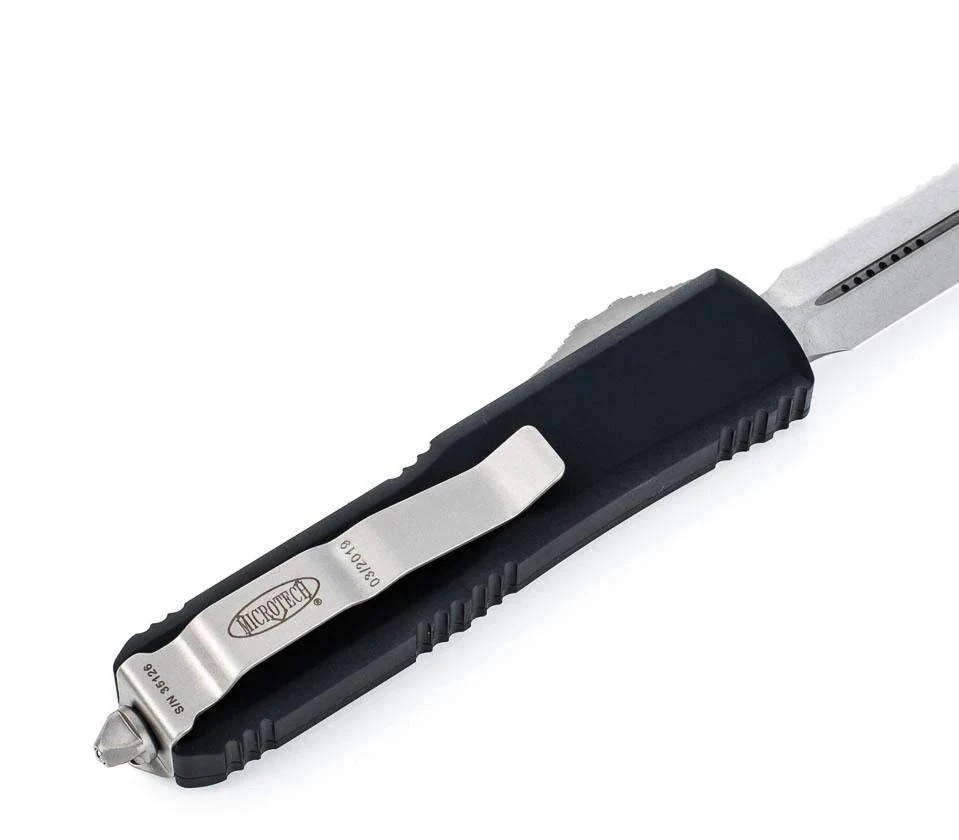 Discount π Microtech 232-12 UTX-85 D/E Black Handle Full Serrations Blade π 4 Microtech 232-12 UTX-85 D/E Black Handle Full Serrations Blade