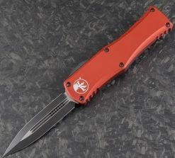 Promo 🥰 All Knife Brands MICROTECH 702-1RD HERA D/E BLACK STD RED HANDLES 👍 6 All Knife Brands MICROTECH 702-1RD HERA D/E BLACK STD RED HANDLES