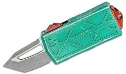 Microtech Exocet Bounty Hunter OTF AUTO Knife 1.98" Apocalyptic Tanto Blade, Green Apoc