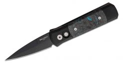 PROTECH KNIVES Pro-Tech 7FC31 Godson Auto Folding Knife 3.15" 154CM Black DLC Blue Dark Matter Carbon Inlays
