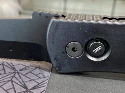 PROTECH KNIVES All Knife Brands Pro-Tech Emerson E7T Operator Tritium Button Tanto Knife (3.25" Black)