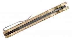 PROTECH KNIVES All Knife Brands Pro-Tech Limited Edition Malibu Flipper Damascus Reverse Tanto Blade, Bronze Handles