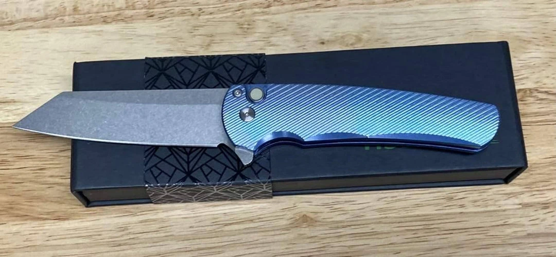 Deals β¨ PROTECH KNIVES Pro-Tech Malibu 5241 Blue Titanium Custom Reverse Tanto Flipper π― 3 PROTECH KNIVES Pro-Tech Malibu 5241 Blue Titanium Custom Reverse Tanto Flipper