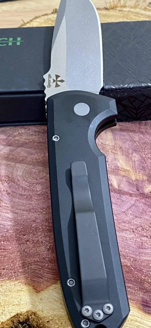 Outlet 𧨠PROTECH KNIVES Pro-Tech Rockeye Auto Black Handle, Stonewash S35VN Blade LG301 π 10 PROTECH KNIVES Pro-Tech Rockeye Auto Black Handle, Stonewash S35VN Blade LG301