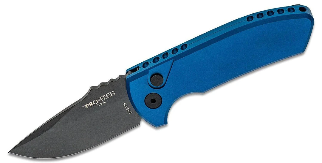 Brand new π€© Protech Knives Les George SBR Black DLC Blue Handle Knife LG403-BLUE π 3 Protech Knives Les George SBR Black DLC Blue Handle Knife LG403-BLUE