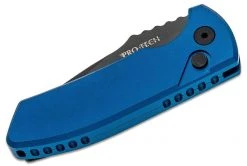 Protech Knives Les George SBR Black DLC Blue Handle Knife LG403-BLUE