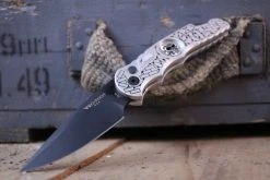 PROTECH KNIVES All Knife Brands ProTech TR-5.62 Shaw Skull & Barbed Wire DLC (USA)