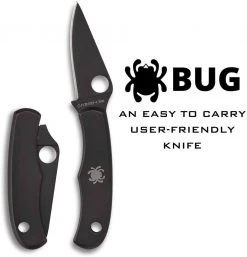 Spyderco Bug Non-Locking Knife Black Steel Blade C133BKP Spyderco Knives