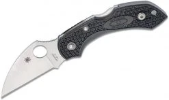 Spyderco Dragonfly 2 Wharncliffe Knife 2.28" Satin Plain Blade, Black Handles