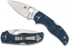 Spyderco Knives Spyderco Native 5 Lightweight Knife 2.95" CPM-SPY27 Satin Plain Blade, Cobalt Blue Handles