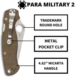 Spyderco Paramilitary 2 C81MPCW2 Folding Knife 3.47