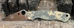 Spyderco Knives Spyderco Paramilitary 2 Knife CPM-S45VN Satin Blade, Digital Camo Handles