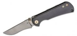 TOOR KNIVES Toor Chasm Folding Knife 3" CPM-154 Stonewashed, Black Titanium Handles - FL154R