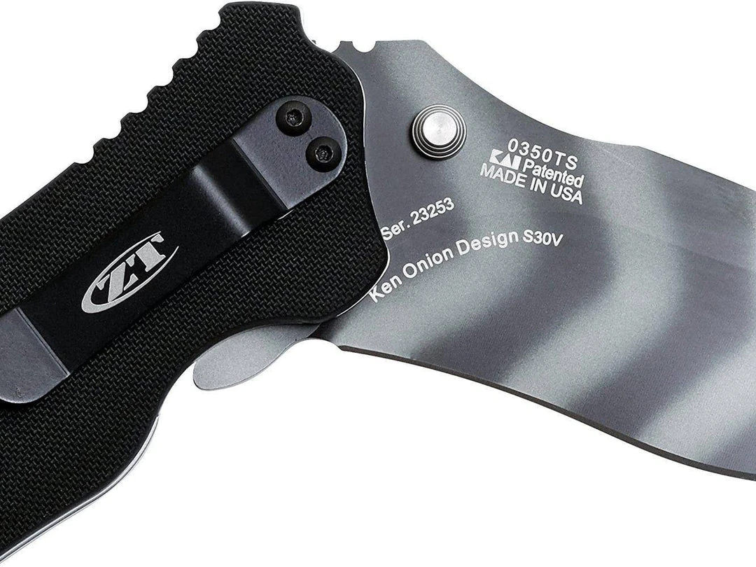 Brand new ⌛ ZERO TOLERANCE ZT 0350TS Assisted 3-1/4" S30V Combo Tiger Stripe Blade 🔥 9 ZERO TOLERANCE ZT 0350TS Assisted 3-1/4" S30V Combo Tiger Stripe Blade